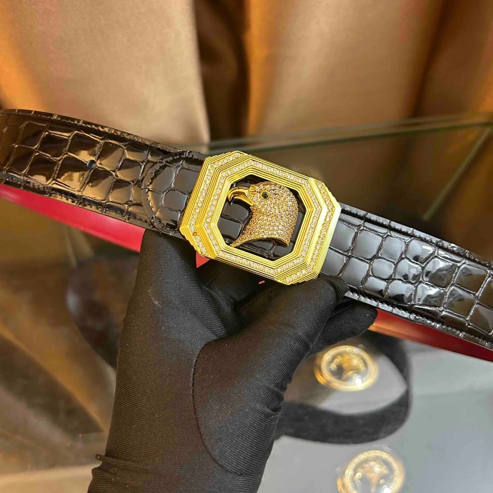 史蒂芬新款百搭男士皮带高档休闲老鹰头牛皮腰带青中老年时尚商务