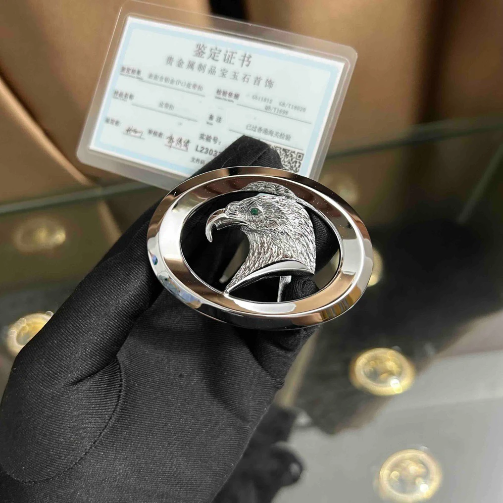 史蒂芬 24K镀金皮带扣头老鹰头3.8男士腰带扣替换扣配件卡扣无皮