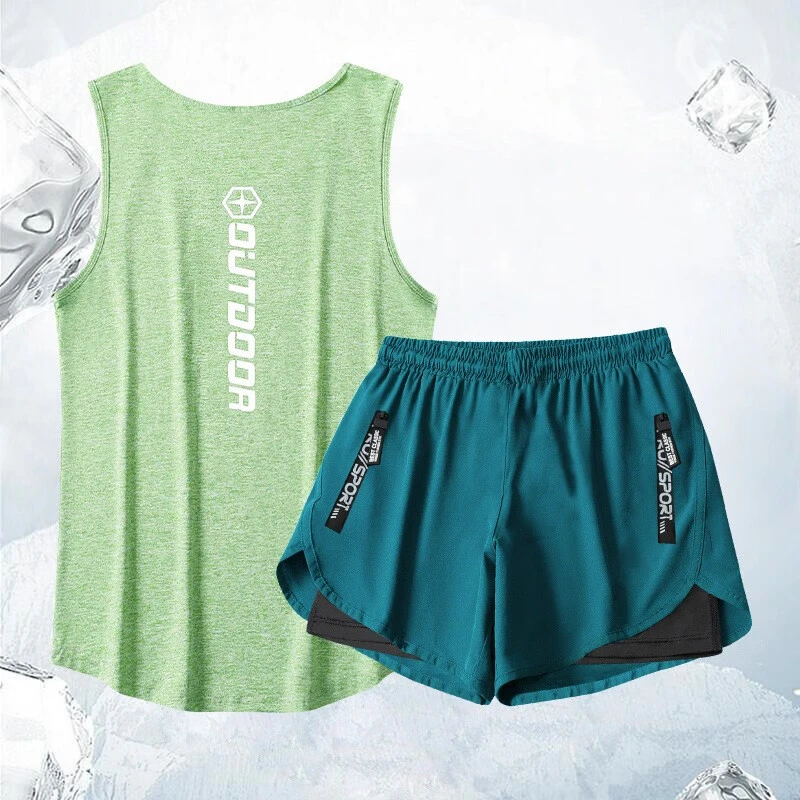 美式户外短裤男套装三分球裤夏季运动学生速干背心训练篮球上衣
