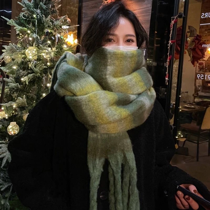围巾女秋冬保暖季网红爆款高颜值加长厚时尚围脖加厚ins双面百搭