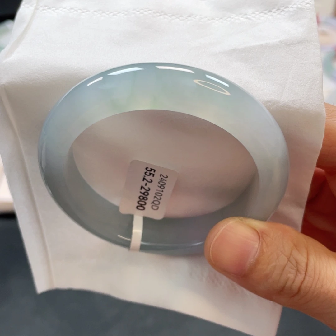 【闪购商品】翡翠手镯未镶嵌55冰胶蓝水36号