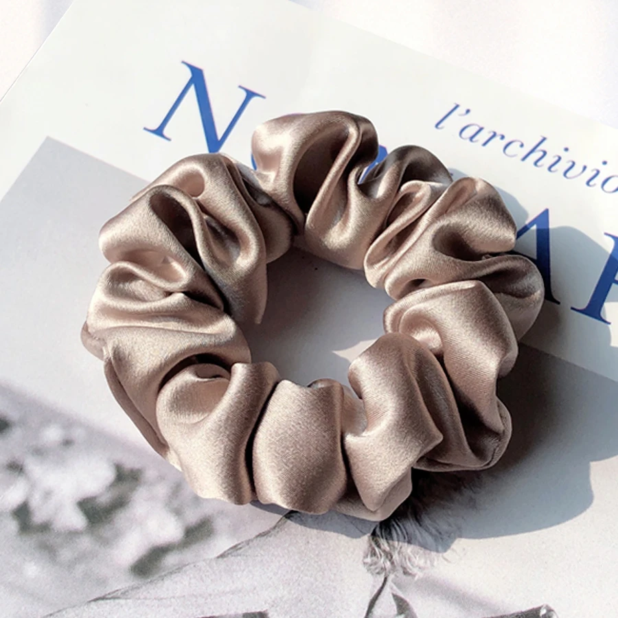 【3件8折】法式真丝发圈女纯色高级无痕不勒发大肠发圈简约百搭时尚