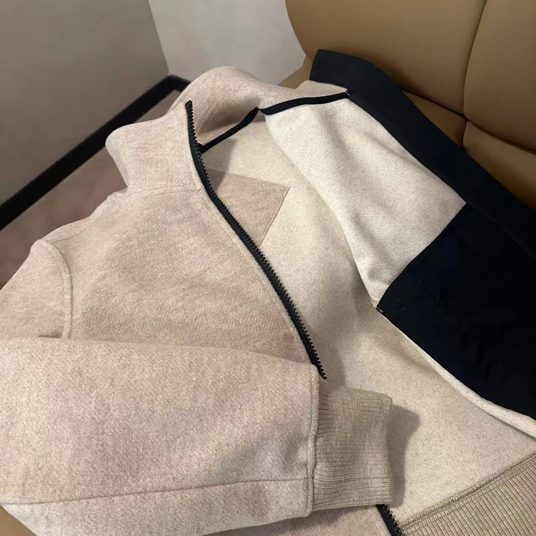 Millonthe【立领毛呢】24s彩标袖立领羊毛毛呢外套女款DATING