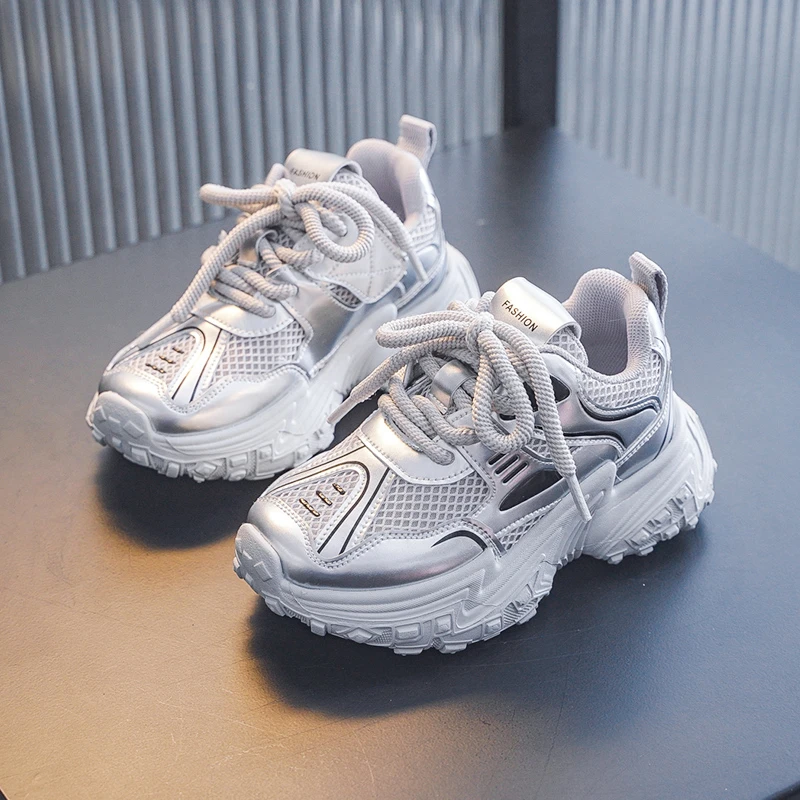 【断码】儿童网鞋2024秋季新款透气休闲鞋老爹鞋百搭6295