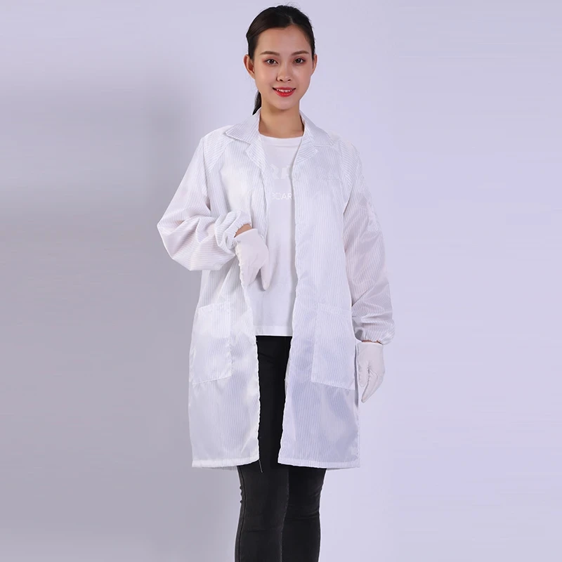 静电衣大褂防静电服工作服无尘服无尘衣蓝色白色车间长款电子厂服