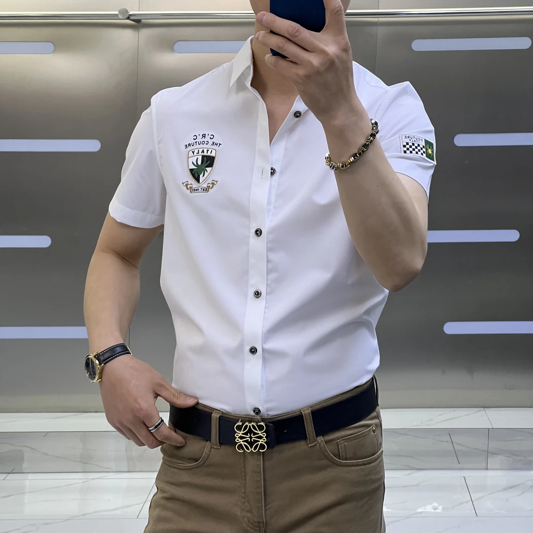 男士清仓福利欧货重工艺面料柔软透气3色衬衫商务休闲薄款时尚夏