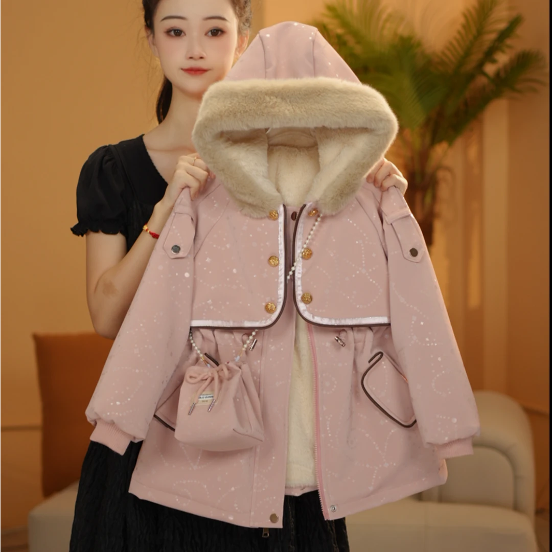 女童2024冬款新款女中大童冬装气质派克服外套DWT00585