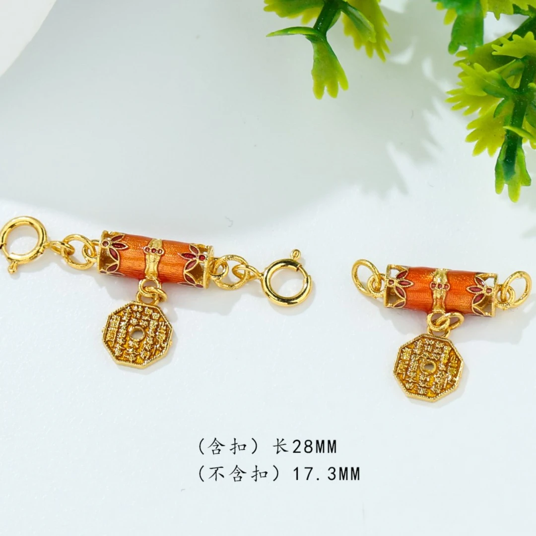 【金豆珠宝】18K金山鬼花钱娜娜通吊坠延长链百搭配饰 JC9160