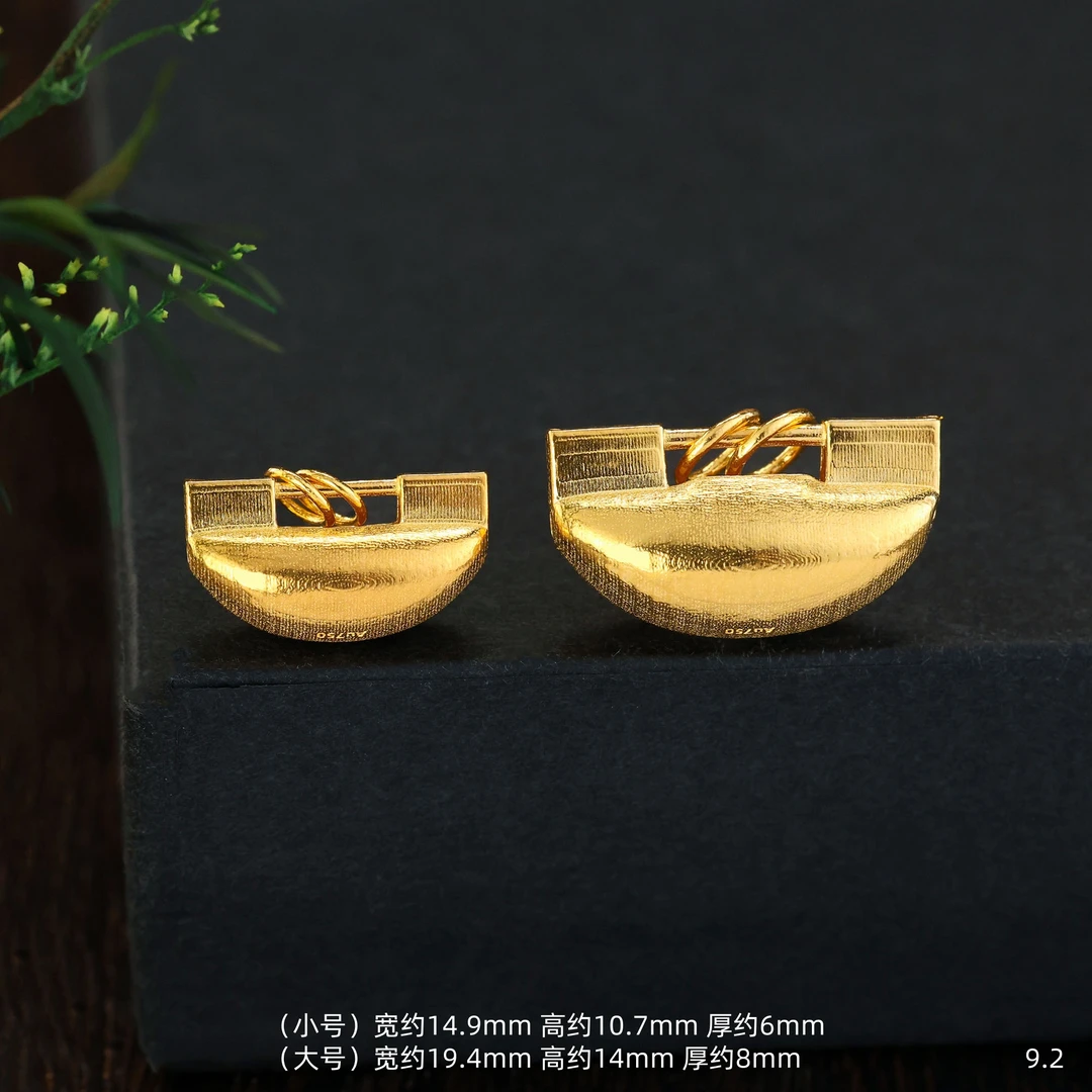 【金豆】18K金饺子平安锁吊坠吉祥如意国风可DIY手工编绳配件E