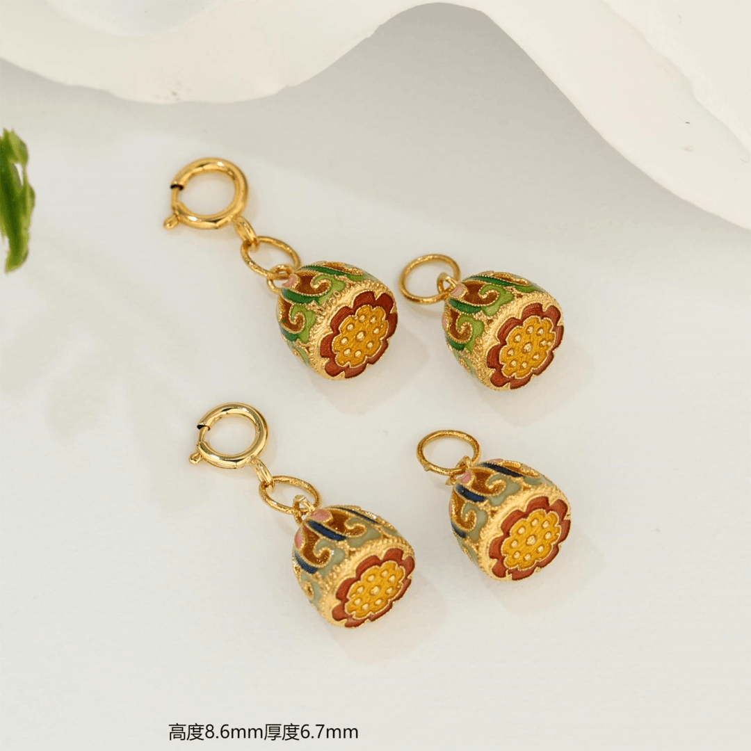 【金豆】好事莲莲||18K金烧蓝精致版莲蓬小滴溜挂坠