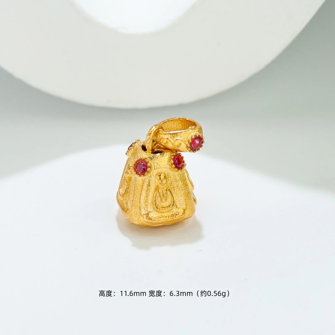 【金豆】18K金四面佛万能小吊坠滴溜配饰  JC9288