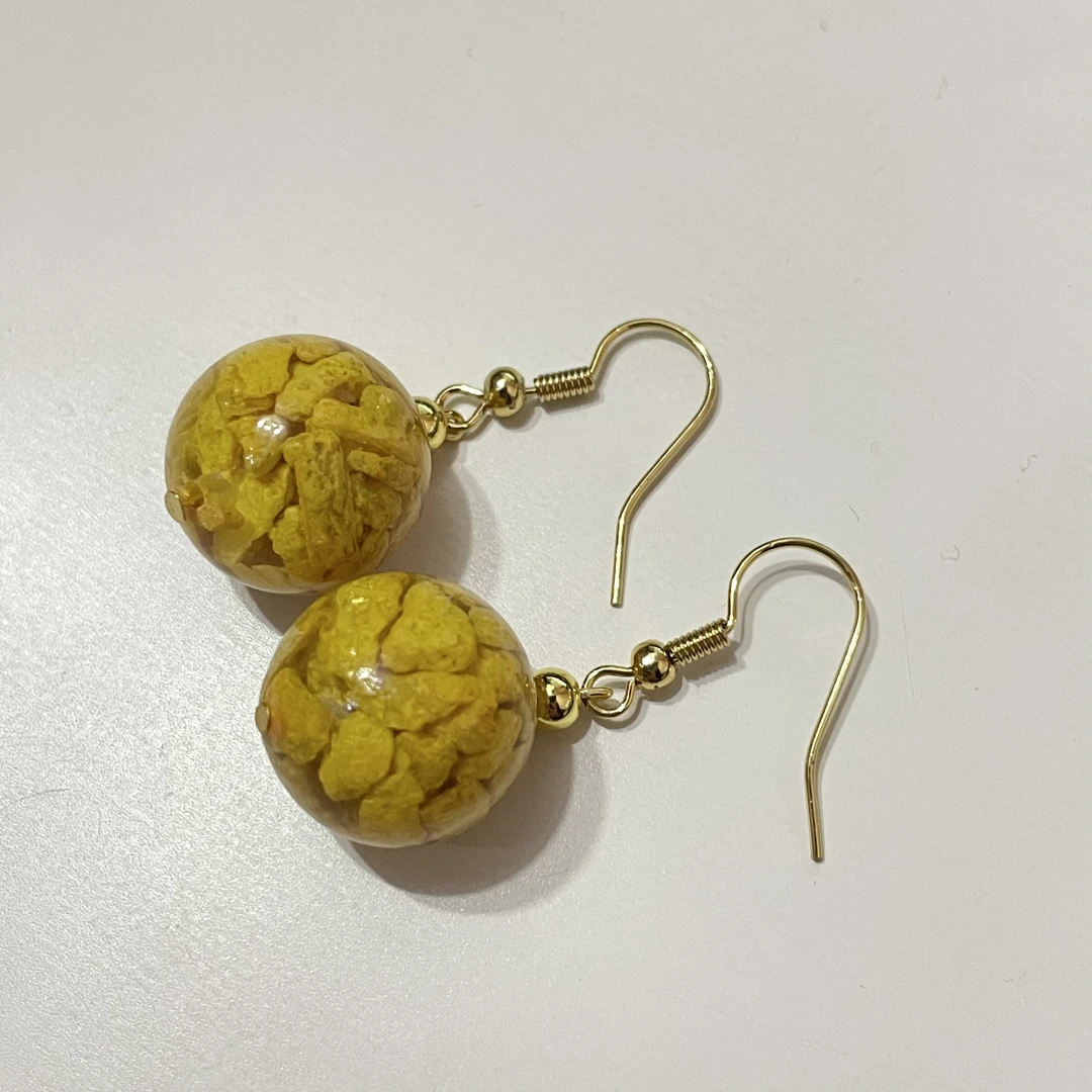 【艺品堂】 16mm 黄纱耳饰 多样性发一