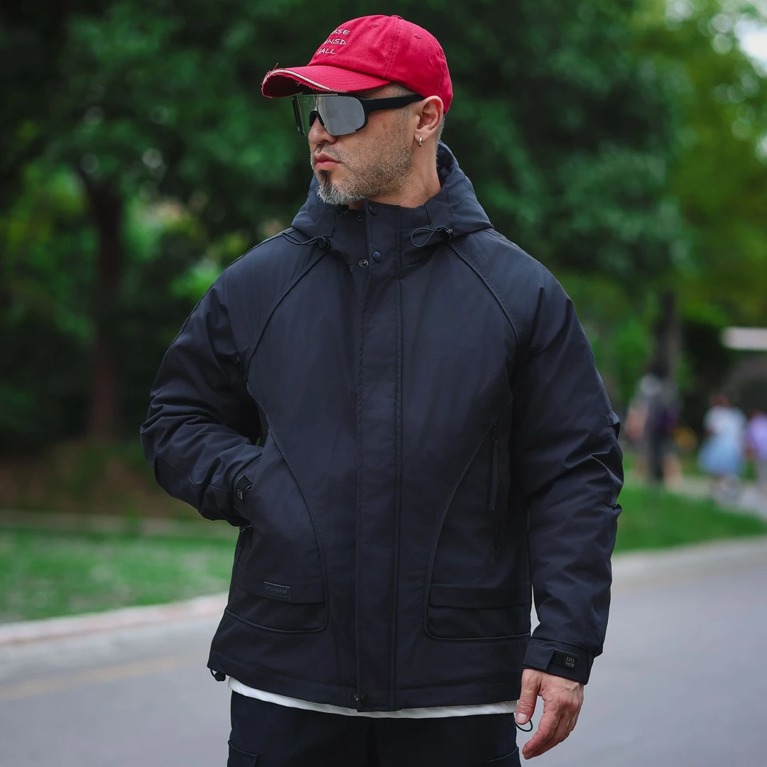 秋冬新款三防户外连帽男士外套棉服保暖宽松休闲秋冬款加厚款棉衣