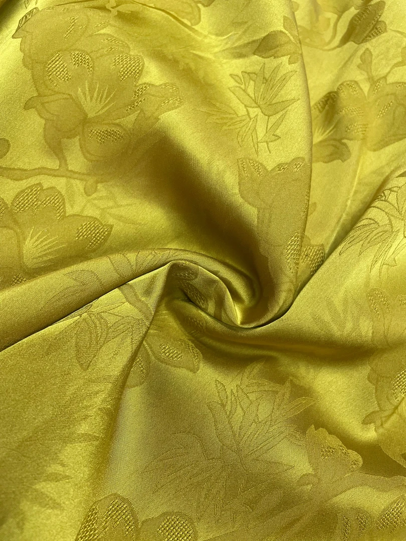 S1人丝提花香云纱桑菠缎 面料 新中式国风