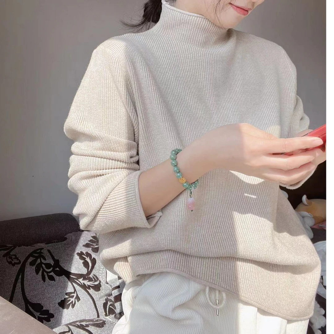 小卷边~宽松慵懒感简约百搭秋冬季毛衣