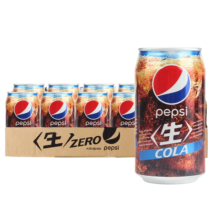日本进口百事可乐pepsi生可乐原味零度无糖碳酸饮料340ml迷你罐装