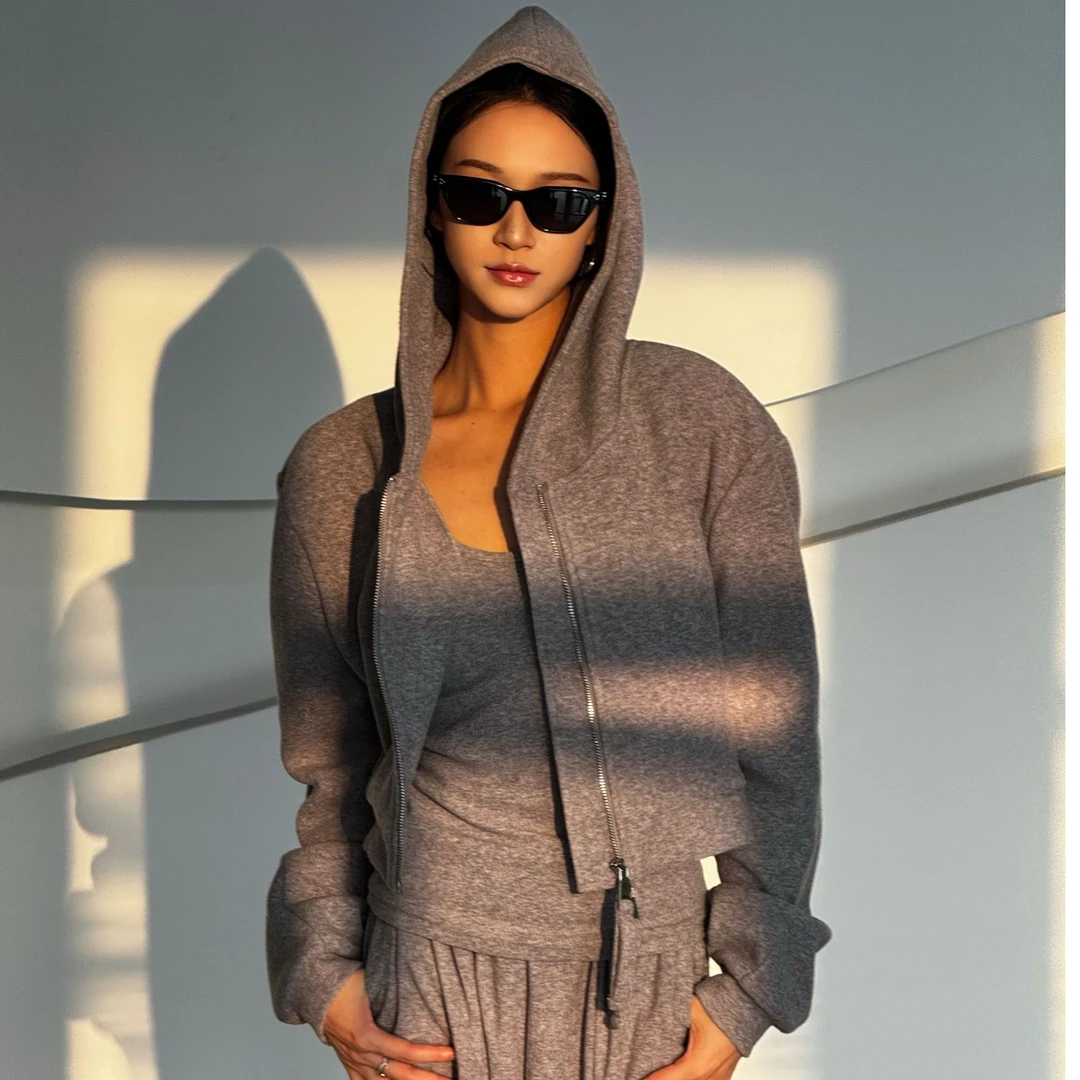 ICE WYW 时尚高定秋冬灰色运动套装