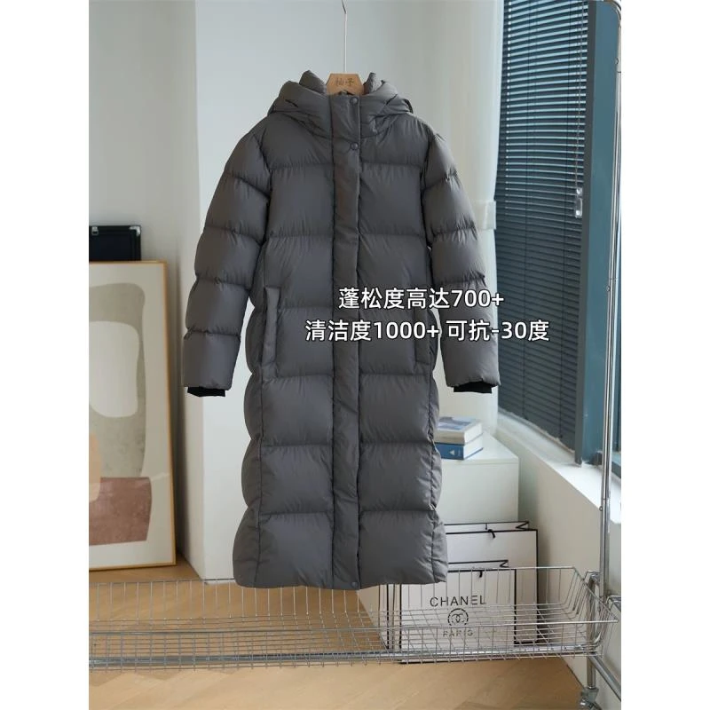 YY【伯牙绝弦】可溯源安心90白鹅绒 巨厚巨保暖巨显瘦长款鹅绒服