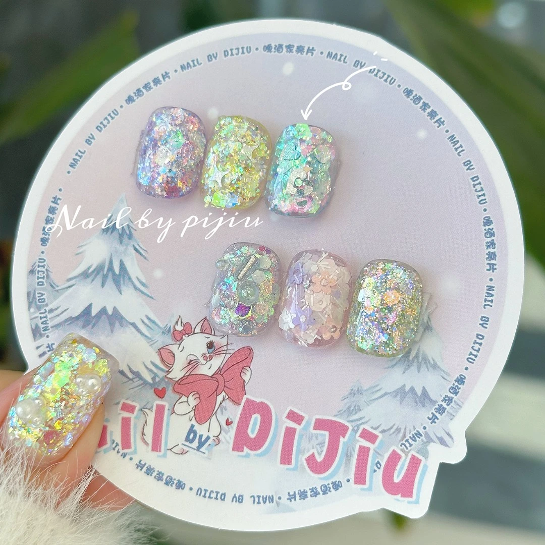 ‘❤全品链接W-Z’超薄高亮美甲亮片啤酒家原创diy闪粉爆闪镭射亮片