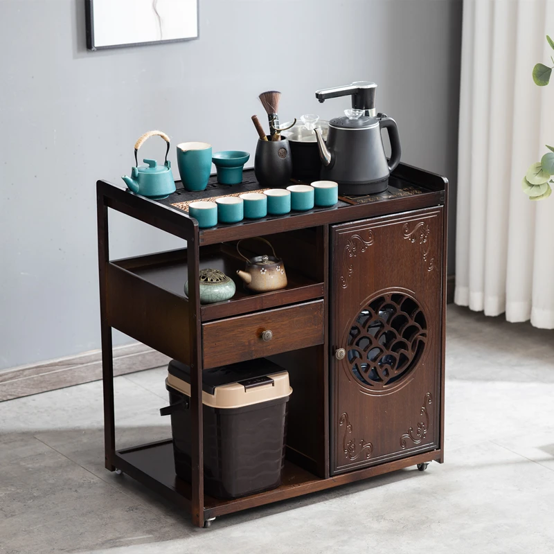 可移动茶桌茶台家用小茶台烧水壶一体式实木茶功夫小茶几茶车边柜