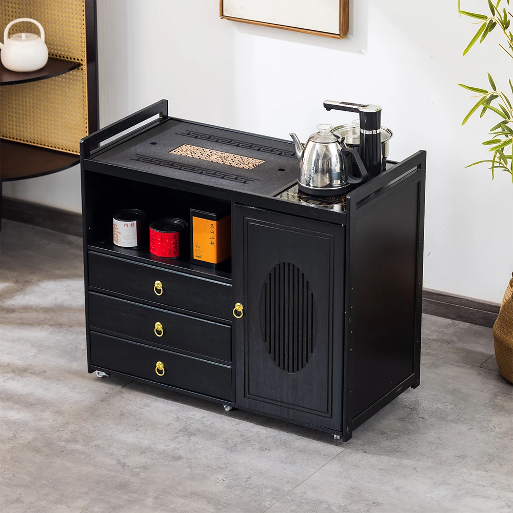 移动茶台烧水壶一体阳台小茶桌椅组合家用茶水柜非实木茶车茶边几