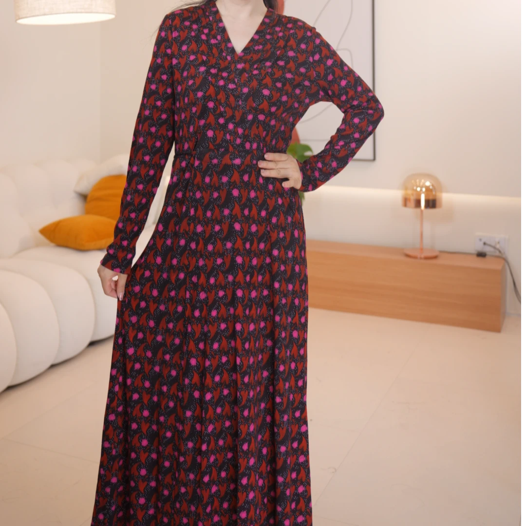 秋冬新款 • 红点 120支美利奴  100%纯羊毛连衣裙5009-5