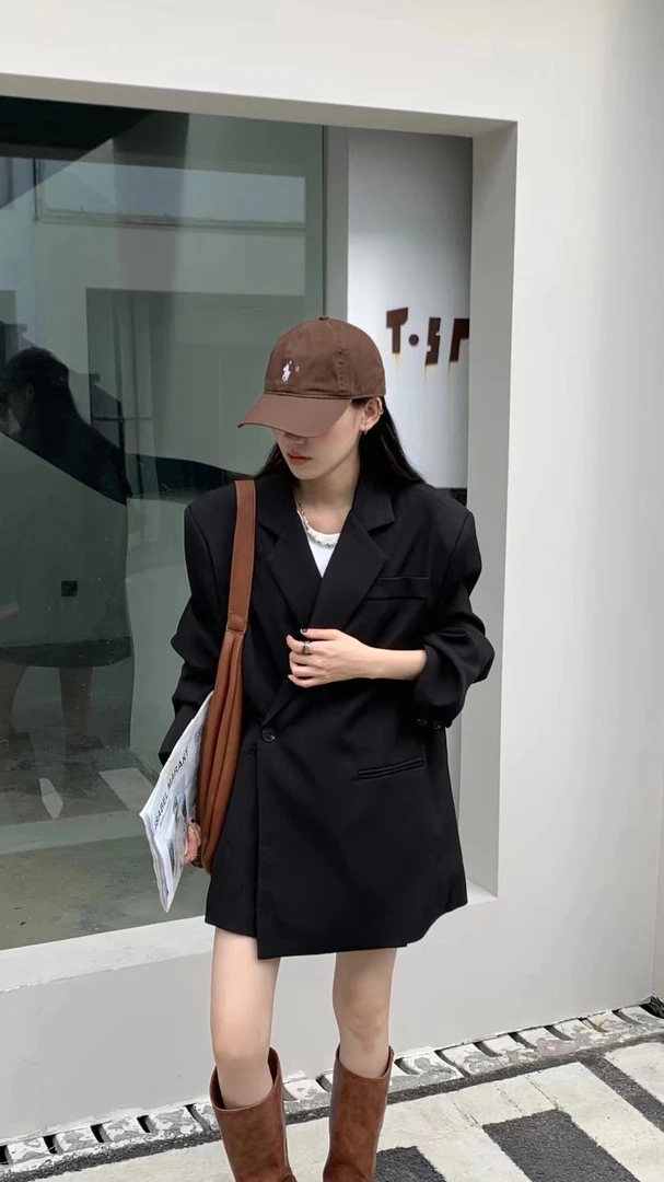HEINA秋季斜扣韩版西服8802