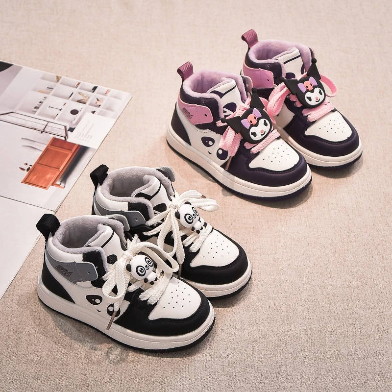 回力瑞儿童加棉冬季保暖板鞋新款女童运动鞋二棉防滑百搭运动鞋