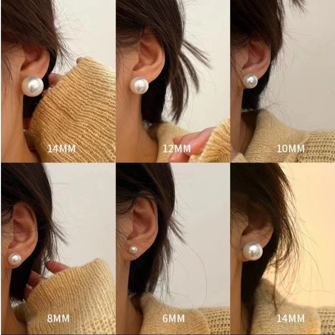 合金耳饰 正圆温柔法式耳钉女轻奢百搭复古ins小众气质高级感耳饰