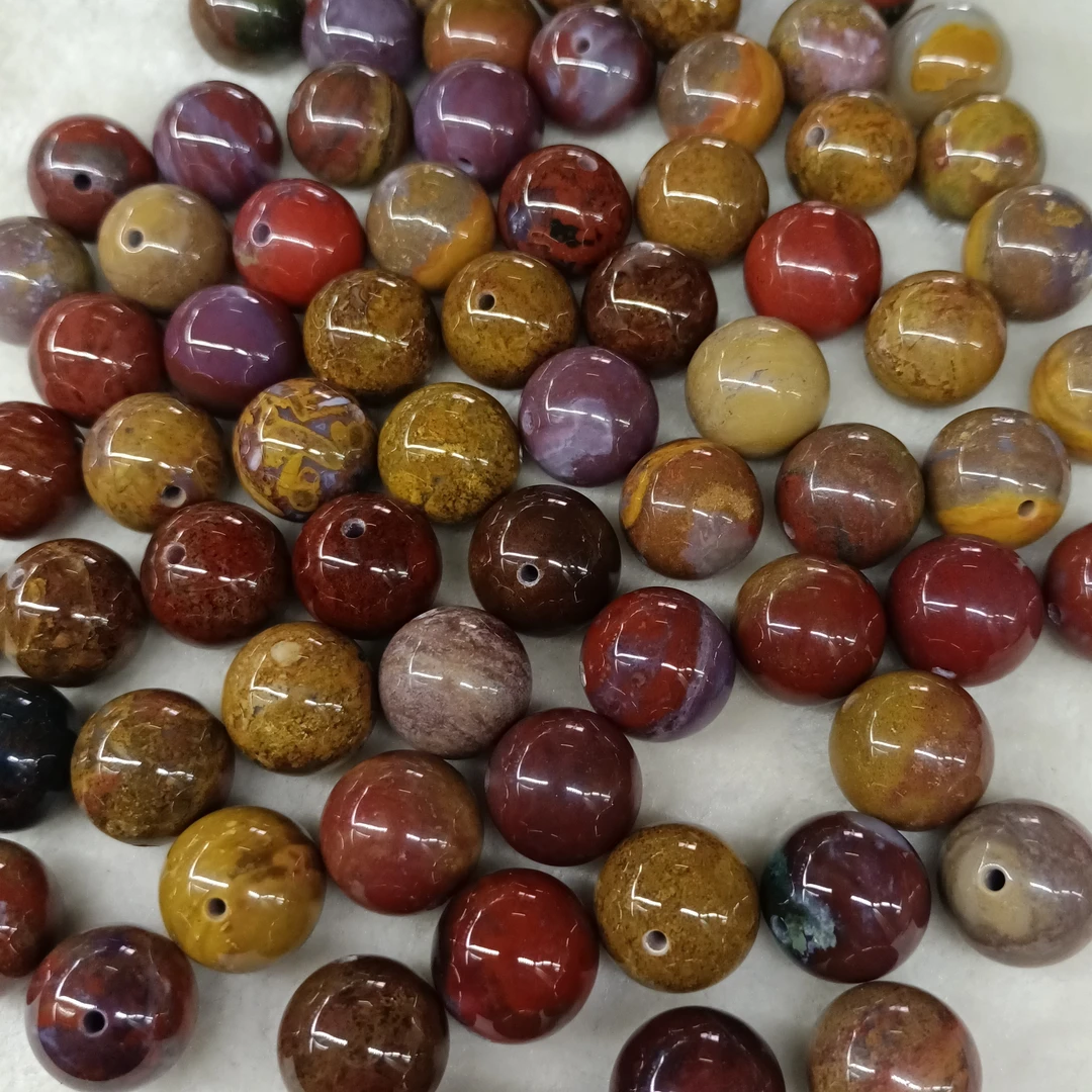 天然草花玛瑙18毫米园珠多样性随机发货，数量1为一个的价格