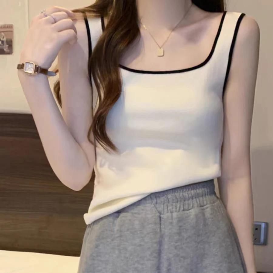 无袖打底背心短款2024秋冬季修身百搭显瘦性感小吊带网红内搭上衣