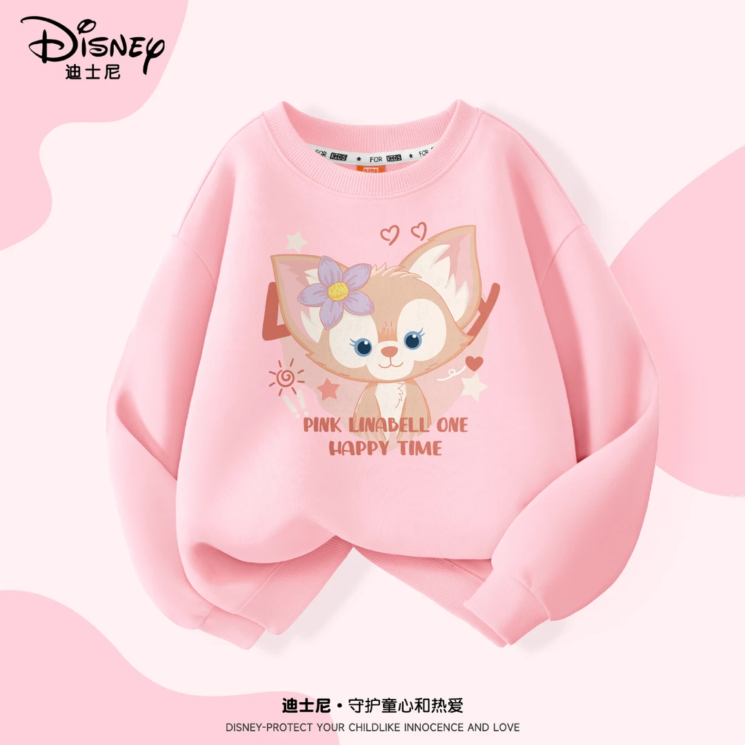 Disney/迪士尼儿童卫衣新款女童中大童秋装宽松透气圆领外套上衣