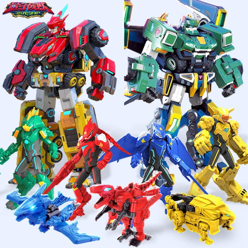 奥迪量子战队恐龙守护双钻卢修人偶手办公仔迅龙变形玩具男孩亮子