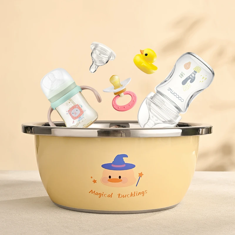 品品优食品级洗奶瓶专用盆304不锈钢家用洗菜盆婴儿清洗消毒盆