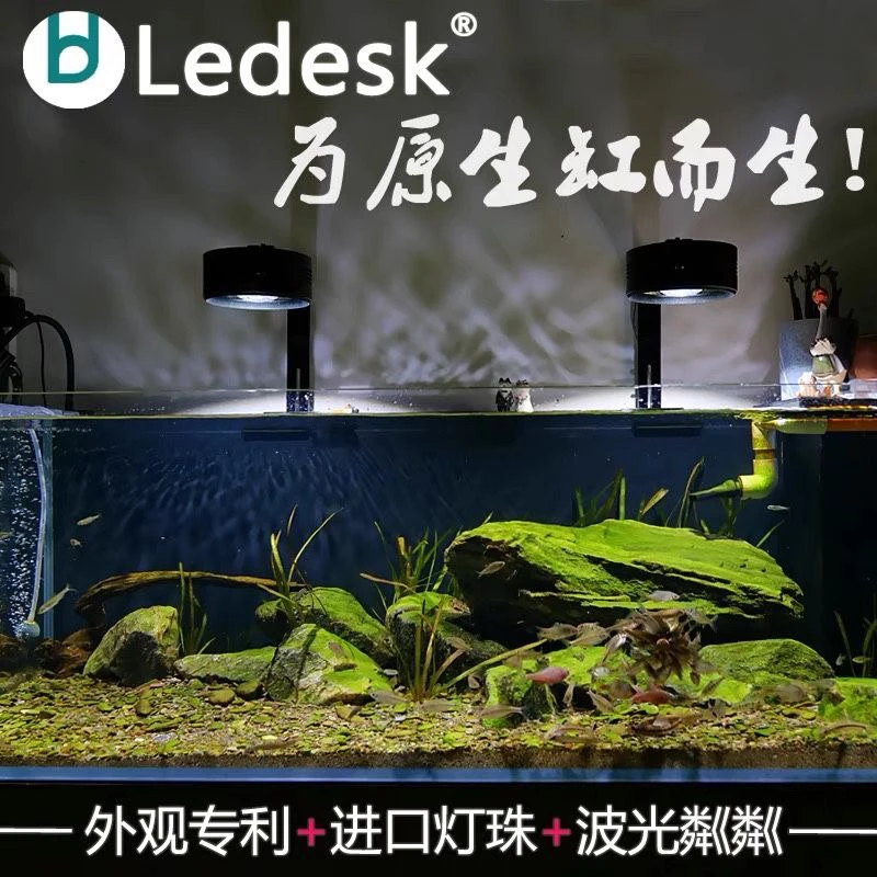 乐迪LED乐迪原生灯溪流缸灯爆藻金鱼出苔三湖全光谱鱼缸灯 送支架