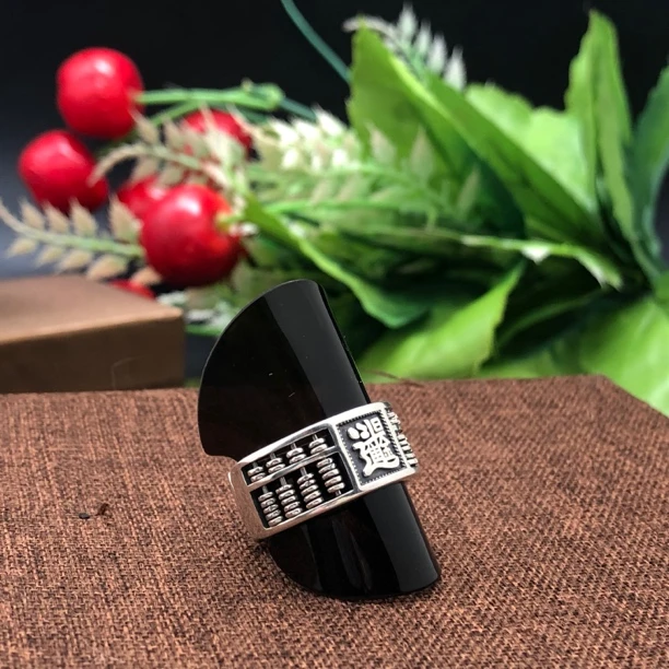 925银戒指 S925纯银算盘戒指