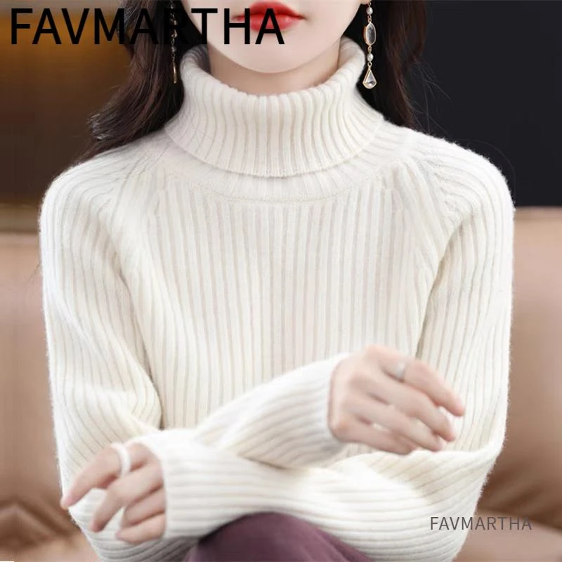 羊绒衫女加厚新羊毛高领特厚毛衣内搭打底针织衫冬新款加绒羊绒衫