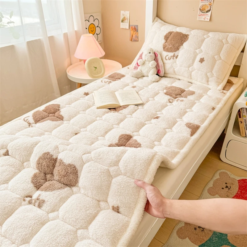 本与月泰迪绒学生床垫宿舍床褥子加厚上下铺北极绒夹棉床垫