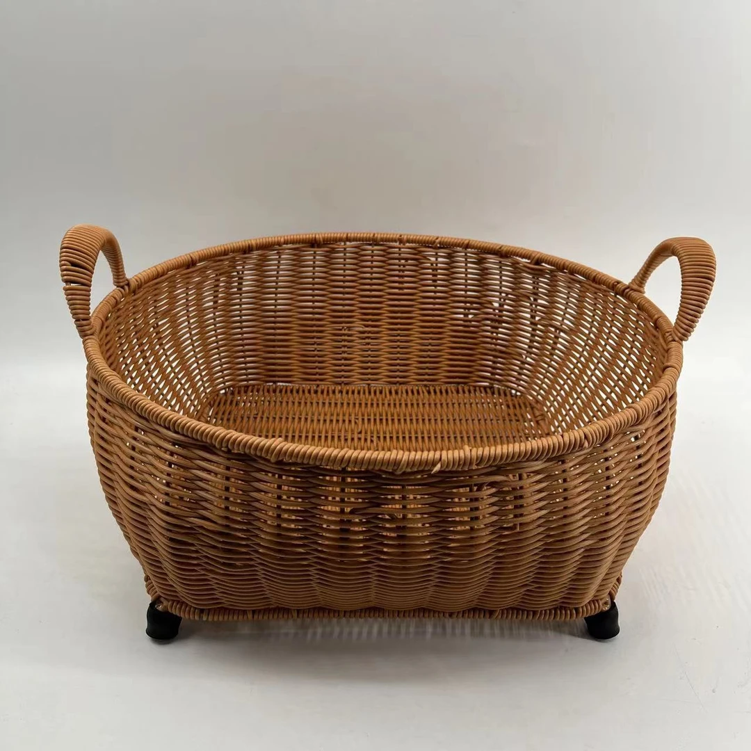 J13加固双抽手家用简约桌面收纳纯手工编织38*38*13