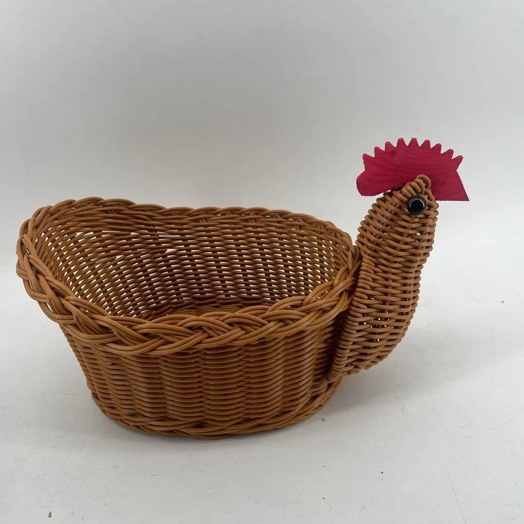 C9椭圆形加固大鸡收纳篮纯手工编织