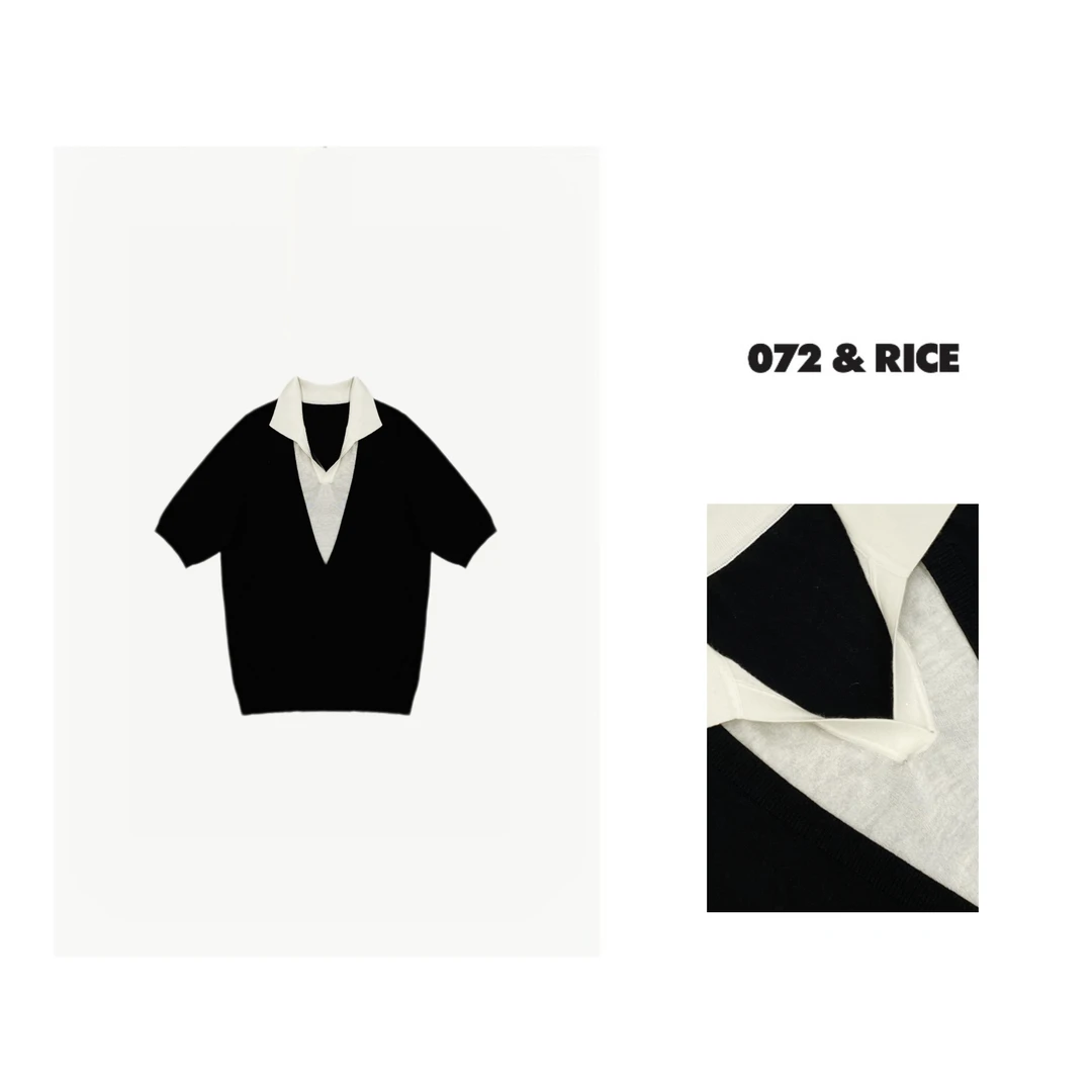 072 & RICE【天鹅】桑蚕丝+羊毛 夏季针织衫 MT22050 1109FF