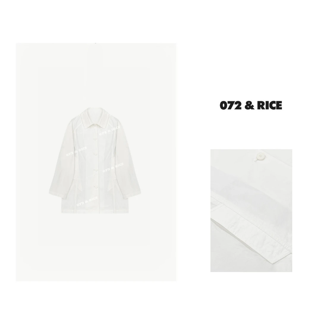 072 & RICE【糖霜】100纯棉 春季休闲翻领单排扣长袖外套 24UC02
