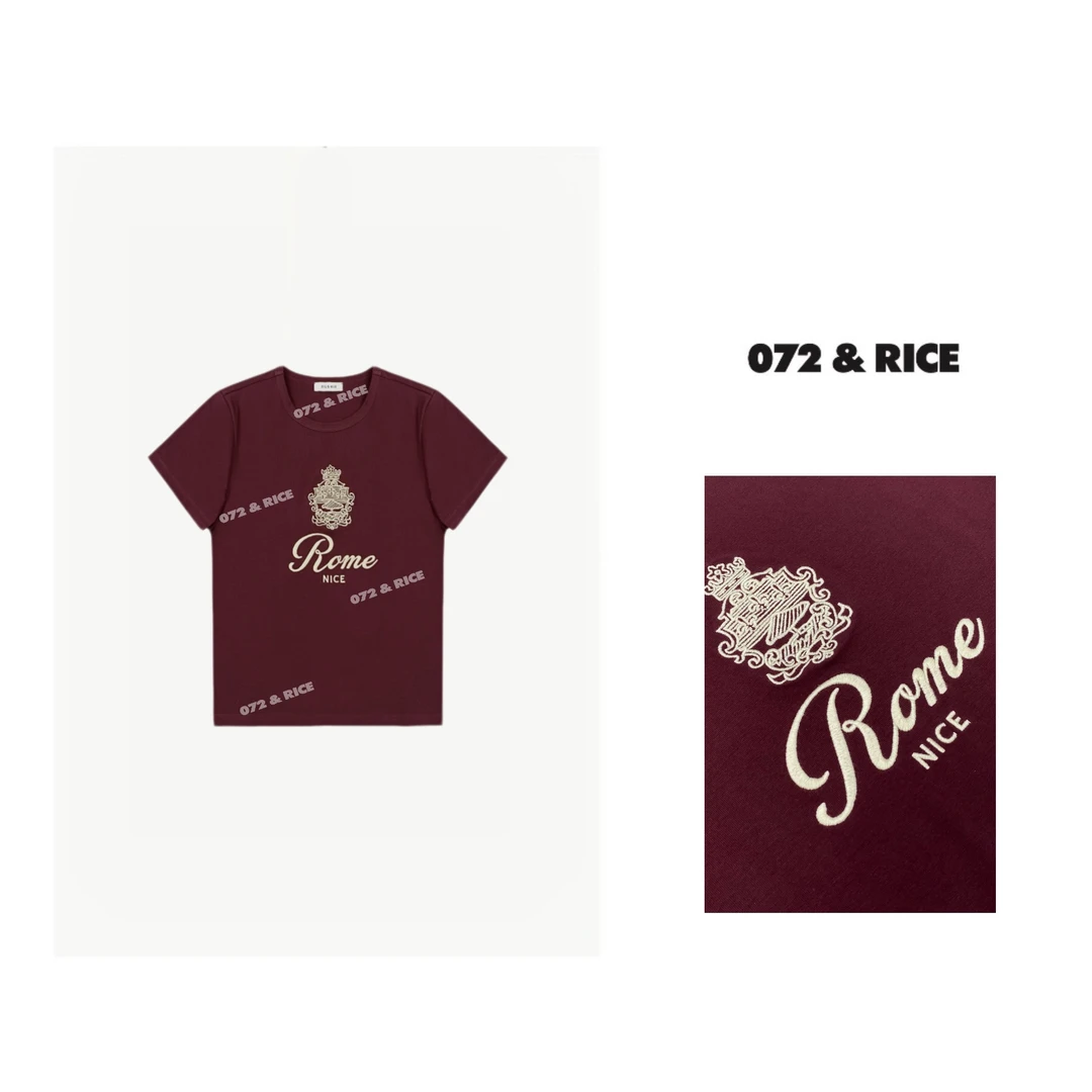 072 & RICE【罗马TEE】夏季休闲圆领短袖T恤 24W090Z* FF