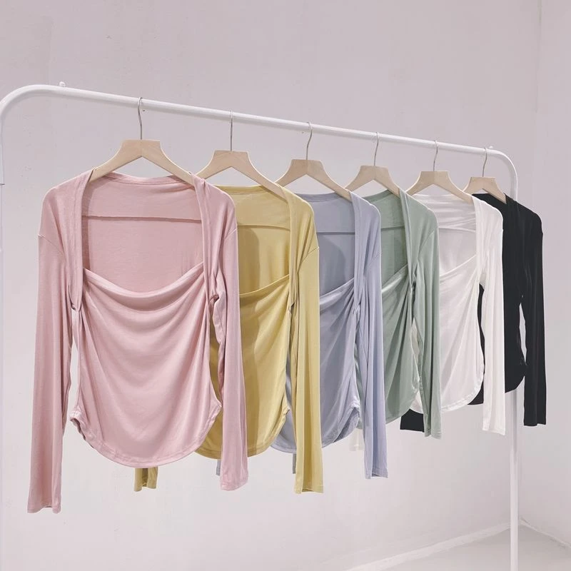 秋新款包肩方领显瘦舞蹈服女古典舞现代舞芭蕾舞练功服形体基训服
