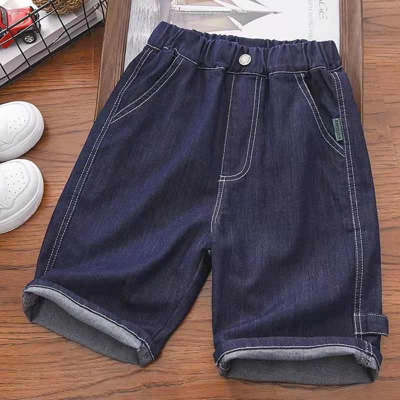男童短裤夏季薄款七分牛仔中裤中大童男孩宽松五分裤儿童夏款裤子