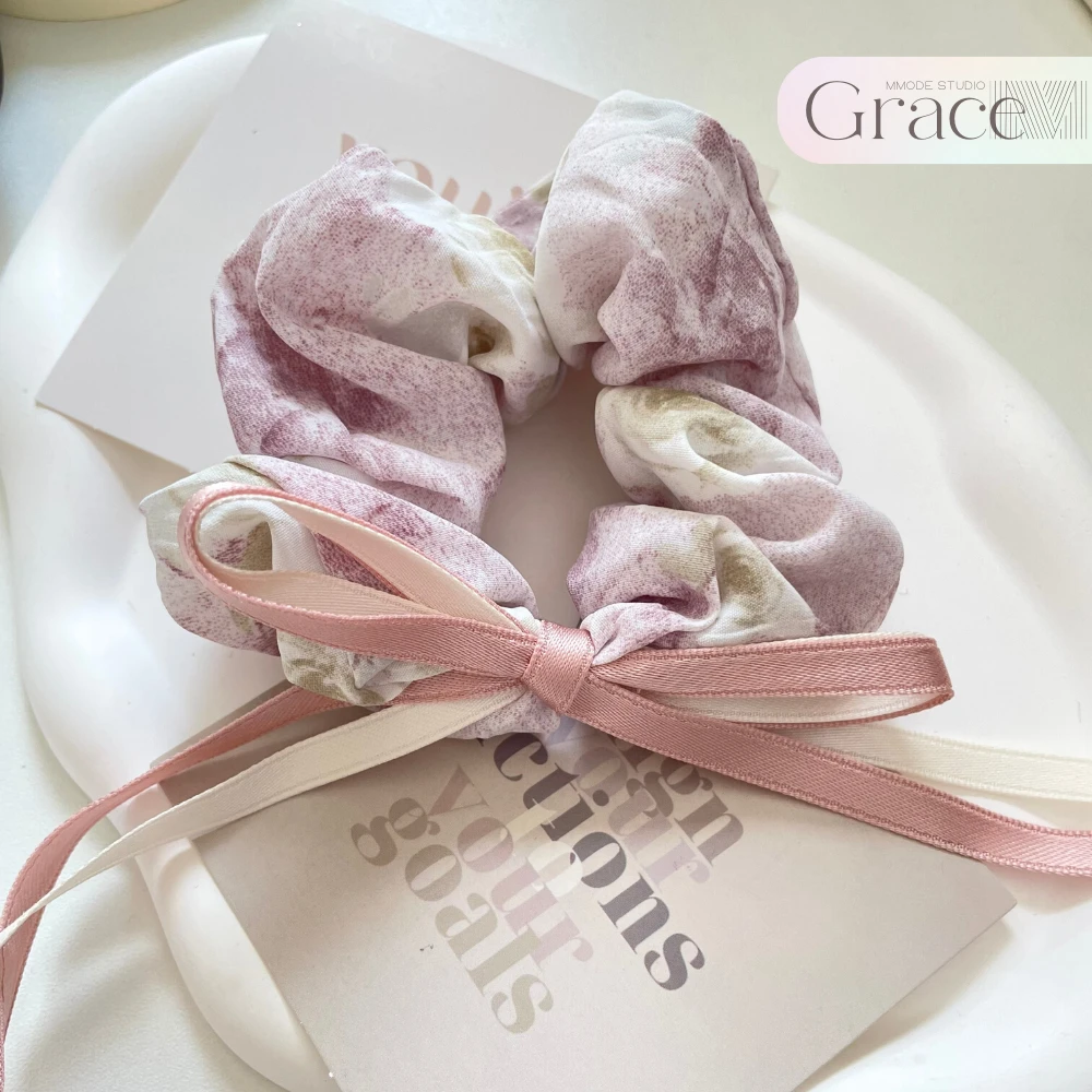 「落日余晖」韩国重工气质甜美新中式蝴蝶结肠圈发圈高马尾24夏新款