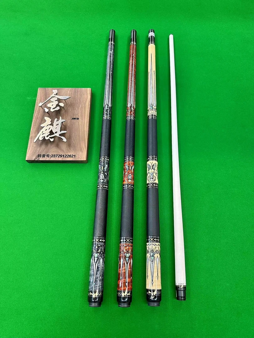 JF50-01B 凤尾蝶大头杆中式黑八花式九球专用球杆