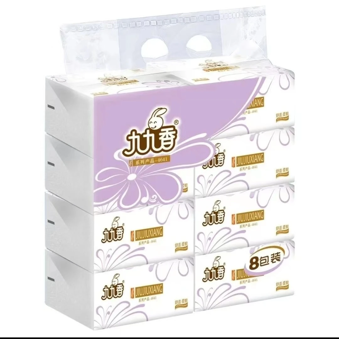 1提(8包提 300张包)【超高性价比】九九香原木柔韧抽纸四层加厚