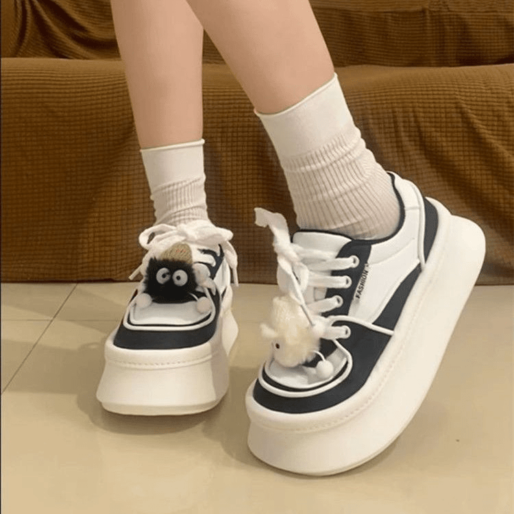 女生奶呼呼小白鞋百搭2023秋季新款配裙子厚底鞋女小个子松糕鞋女