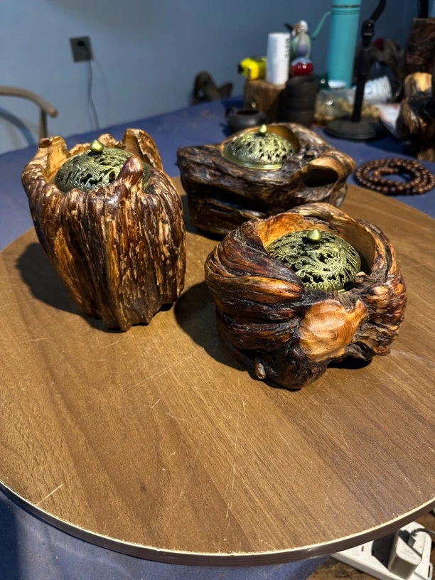 【时光茶】随行根雕风化木DIY创意复古摆件高油性松脂  松香木香炉